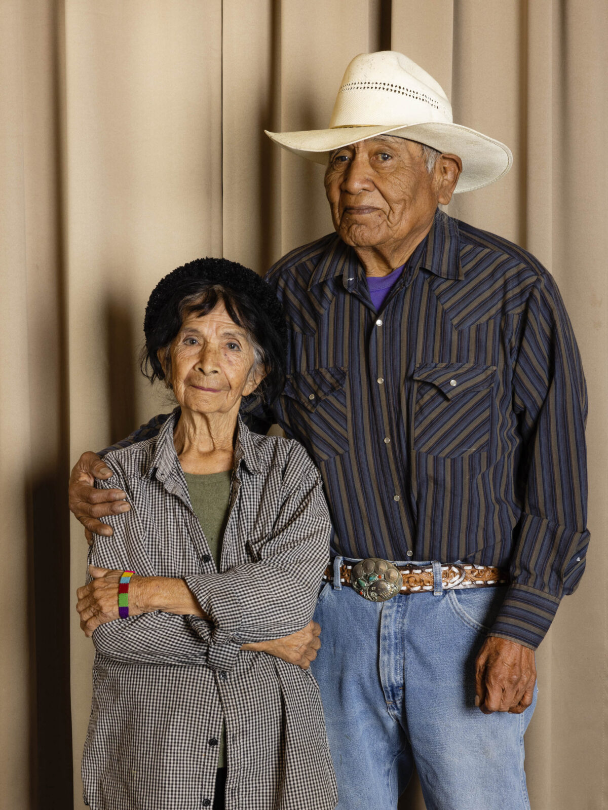 Owners of La Indita restaurant Maria and Joseph Garcia pose for a portrait  in Tucson, AZ on December 10th 2021.